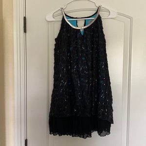 Black sequins girls dress